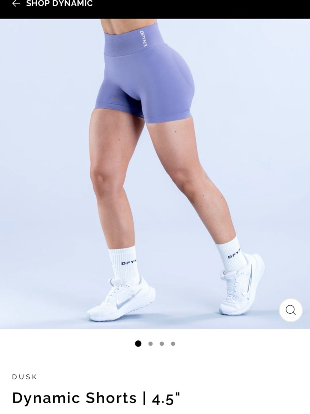 DFYN Dynamic 4.5" High-Waist Athletic Shorts — Dusk Purple